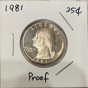 1981 S Proof Washington Quarter 25C From Proof Set - US Coin - Picture 1 of 2