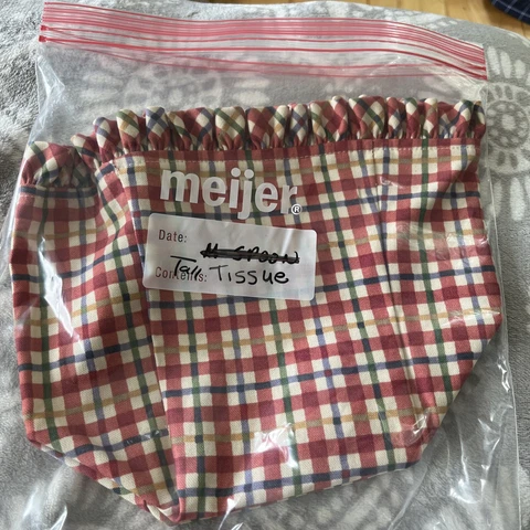 LONGABERGER TALL TISSUE BASKET CHERRY PLAID LINER Cover