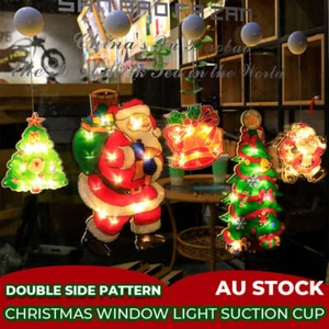 Christmas Window Hanging LED Light Xmas Ornament Suction Cup Double Side Pattern - Picture 1 of 24