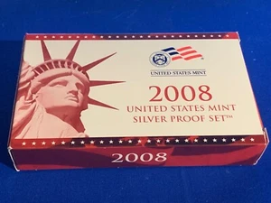 2008 14 COIN SILVER PROOF SET UNOPENED ORIGINAL OWNER  ***FREE SHIPPING*** - Picture 1 of 12