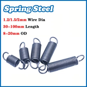 Expansion Spring Tension Extension Spring 1.2/1.5/2mm Wire Dia Spring Steel - Picture 1 of 6