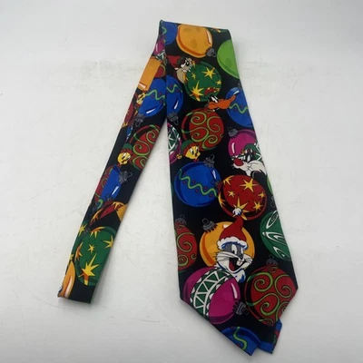 Corbata vintage de Navidad Looney Tunes Mania 1993 60" Taz Bugs Lucas Piolín Foto 1 de 4