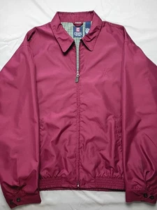 Chaps Ralph Lauren Jacket Mens XL Burgundy Casual Bomber Type Full Zip Plaid - Picture 1 of 6