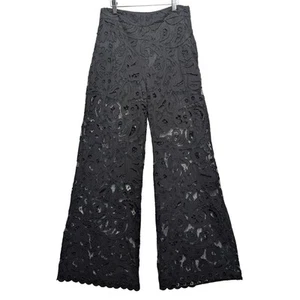 Sea New York Lovina Black Embroidered Lace Eyelet Pants 4 - Picture 1 of 8