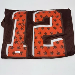 Josh Gordon Custom Browns Autographed Weed Jersey JSA Auth w/420 Inscribed - Picture 1 of 6