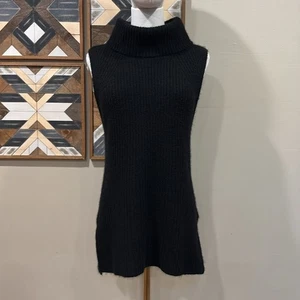 NakedCashmere schwarz Wasserfallausschnitt ärmellos Pullover Tunika Medium - Bild 1 von 11