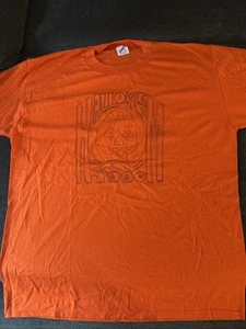 Vintage Halloween T Shirt Jack O Lantern Fruit Jerzees Single Stitch 1990 XL - Picture 1 of 5