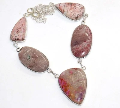 Outstanding Cobalt Calcite 925 Silver Plated Gemstone Necklace 18" GW - Image 1 of 3