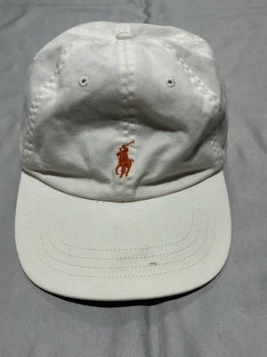 Polo Ralph Lauren Hat Cap Leather Strap Back White Pony Dad Hat Adult - Image 1 of 4