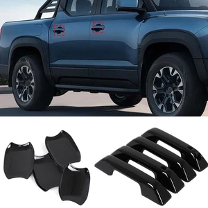 Gloss Black Exterior Door Handle + Bowl Cover For BYD Shark 6 2024 2025 8PCS - Picture 1 of 17
