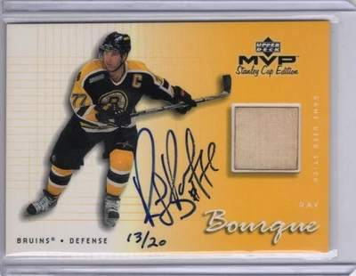2000 UD MVP BUYBACK AUTO STICK RAY BOURQUE 13/20 - Image 1 of 2