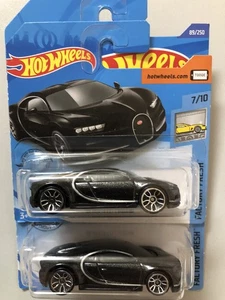 hot wheels bugatti chiron rare black with all large wheels variation lot of 2 - Picture 1 of 2