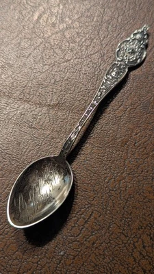 Cuchara de recuerdo de plata vintage Corpus Christi Texas 4" pátina antigua 8,4 gramos  Foto 1 de 4