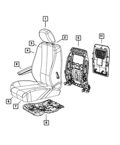 Genuine Mopar Front Seat Cushion Cover Right 1RK281D5AA - Foto 1 di 1