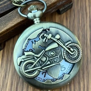 Motorrad Taschenuhr Biker Harley Hog Weihnachten Geburtstag Jubiläum Geschenk - Bild 1 von 8