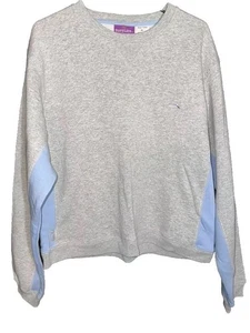 Burry Lane Felpa Donna Extra Large Grigio Blu Blocco Colore Logo Ricamato - Foto 1 di 7
