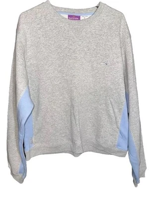 Sudadera Burry Lane Mujer Extra Grande Gris Azul Color Bloque Bordado Logo Foto 1 de 4