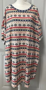 Camisón para mujer Secret Treasures Fair Isle manga corta cuello redondo 2X-3X - Imagen 1 de 8