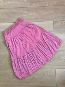 Y2K Amy Byer Made in USA Small girls Sz 7 Pink Boho Western Skirt w Sequins - Picture 1 of 5