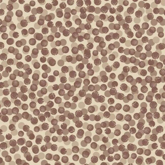 Lewis & Irene - 'The Orchard' Brown Abstract Berries 100% Baumwolle