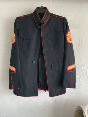 USMC Marine Corps Dress Blues Uniform Jacket 38R USA - Image 1 of 4