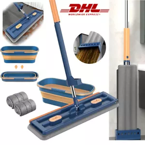 360° Spin Flachmopp mit Auswringfunktion Flach Bodenwischer Boden mit 2 Mop Pads - Bild 1 von 19