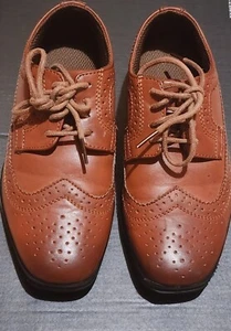 Boys Dress Wing-Tip Comfort Oxford Dressy Party Shoes Sz 11 Brown - Picture 1 of 4
