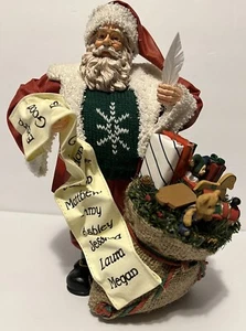 Clothtique Possible Dreams Santa with List and Bag of Toys W/ Feather Pen - Picture 1 of 11