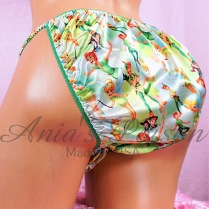 Sissy Satin Panties for MEN Green Fairy Princess string Bikini or bra or skirt - Picture 1 of 10