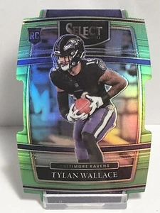 2021 Select Tylan Wallace Concourse NEON GREEN Prizm /349 Die-Cut SP Ravens - Imagen 1 de 2