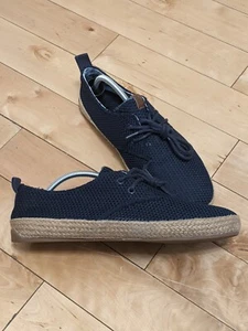 Ben Sherman Espadrille Shoe Size 11 Blue Mesh Comfort Lace Up Shoe - Picture 1 of 5
