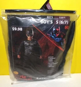 The Batman Costume Boys Size Small 6-7 Halloween Rubies Mask Cape Jumpsuit - Picture 1 of 2