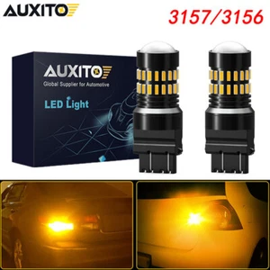 2-10 piezas AUXITO 3157 3156 ámbar LED señal de giro bombilla de estacionamiento sin errores NUEVO - Imagen 1 de 11