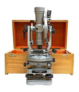 Theodolite Surveying Alidade - With Wooden Box Working Transit Survey Instrument - Picture 1 of 3