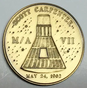 N207 NASA SPACE COIN / MEDAL, MERCURY PROJECT M/R VII, SCOTT CARPENTER - Picture 1 of 2