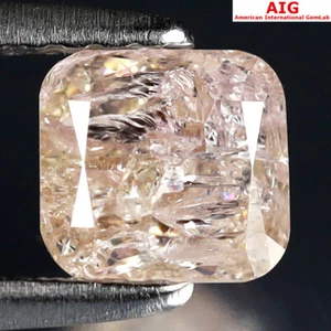 1,02 ct AIG zertifizierter Kissenschliff (5 x 5 mm) (unbeheizt) lila rosa Diamant - Bild 1 von 4