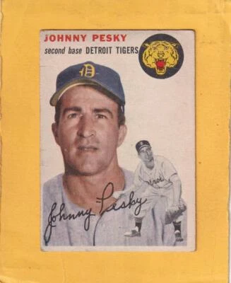 1954 Topps #63 Johnny Pesky Tigers G Good #24700 - Image 1 of 2