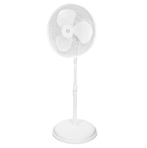 HomePoint Standing Oscillating Pedestal Fan with Adjustable Height, White, 16" - Picture 1 of 6