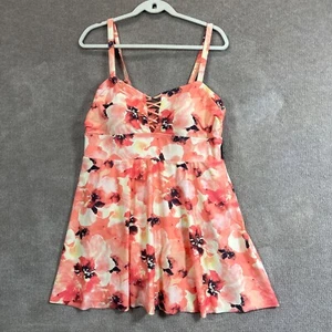 Costume da bagno donna Torrid 1 1X con slip arancione lungo reticolo senza fili colorato - Foto 1 di 15