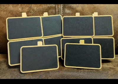 Lote de 10 piezas de mini letreros de pizarra de plástico con clip letrero de mensaje Foto 1 de 3
