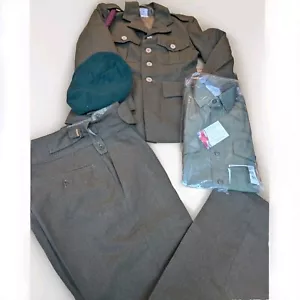 Vintage British Army soldier 5 piece uniform beret shirt jacket trousers lanyard - Picture 1 of 8