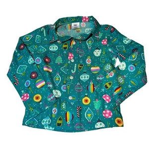 Lands End Kids 6 Button Down Christmas Pajama Top  - Picture 1 of 4