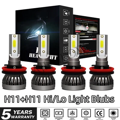 LED Headlight Bulb Kit High/Low Beam 6000K Super Bright Xenon White H8/H9/H11 x4 - Image 1 of 4