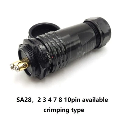 WEIPU SA28 IP67 Crimping​ 2 3 4 7 8 10 pin Aviation Connector Panel Solder Free - Image 1 of 4