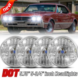 Fits Oldsmobile 442 98 F85 Cutlass 5.75" 5-3/4" Round Halogen Headlights 4PCS - Picture 1 of 11