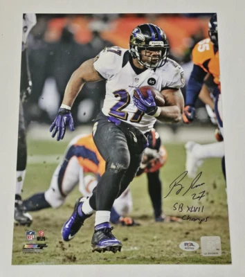 RAY RICE Signed SUPER BOWL XLVII CHAMPS 11x14 Photo-BALTIMORE RAVENS-PSA - Image 1 of 2