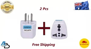 2 Pack UK/US/EU Universal to AU Australian Power Plug Adapter 3 pin Converter - Picture 1 of 2