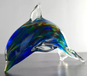 Dolphin Handcrafted Art Crystal Glass Figurine decoration 8" G193 - Picture 1 of 1