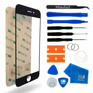 Front Glas für iPhone 6 / 6S (SCHWARZ) Display Reparatur Set + Werkzeug - Bild 1 von 7