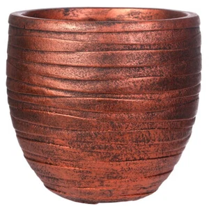 Maceta redonda de bronce estilo fila IDEALIST, maceta de interior para plantas de interior - Imagen 1 de 8